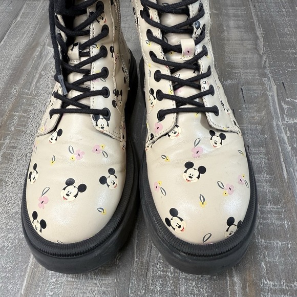 Zara Kids Mickey Mouse Lace Ankle Boots Girls Size US 3.5, EUR 35 - Picture 5 of 11